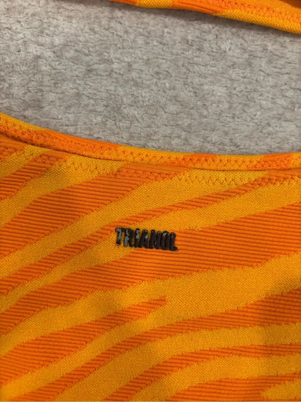 triangl swimwear Orange Zebra-Stripe Bikini Set